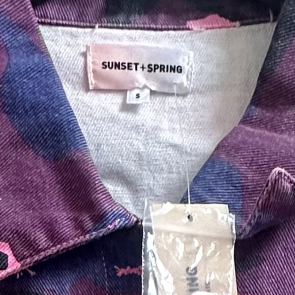 The Sunset & Spring denim Camo jacket in pink and purple - Picture 3 of 6